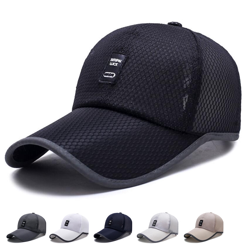 Long Brim Unisex Breathable Quick Dry Mesh Baseball Cap Sun Men Women