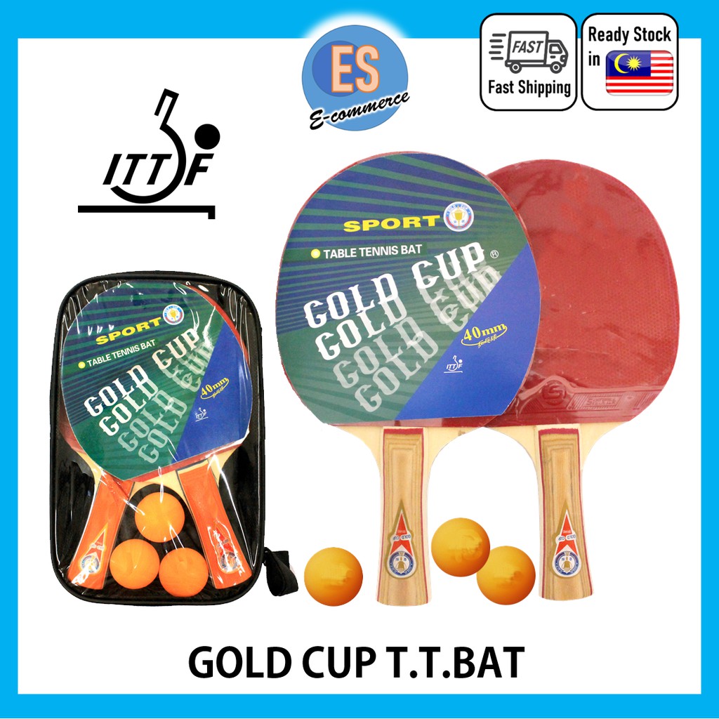 🌟🆂🅰🅻🅴🌟 GOLD CUP PING PONG BAT / TABLE TENNIS BAT with ITTF rubber Shopee Malaysia