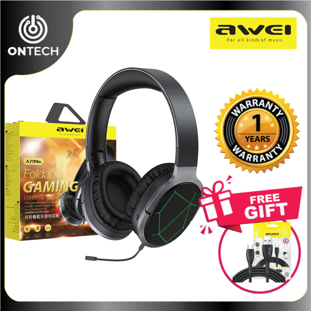 Awei A799BL Bluetooth 5.0 Headphone Gaming Headset with