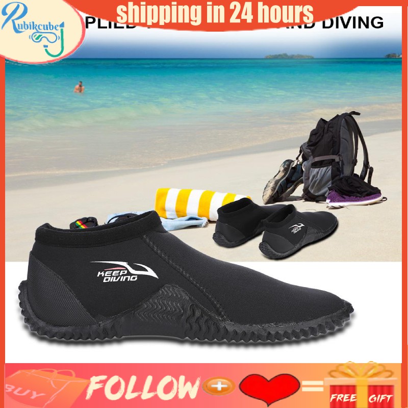 KEEP DIVING 4MM Neoprene Scuba Diving Boots Low Water Shoes Shopee