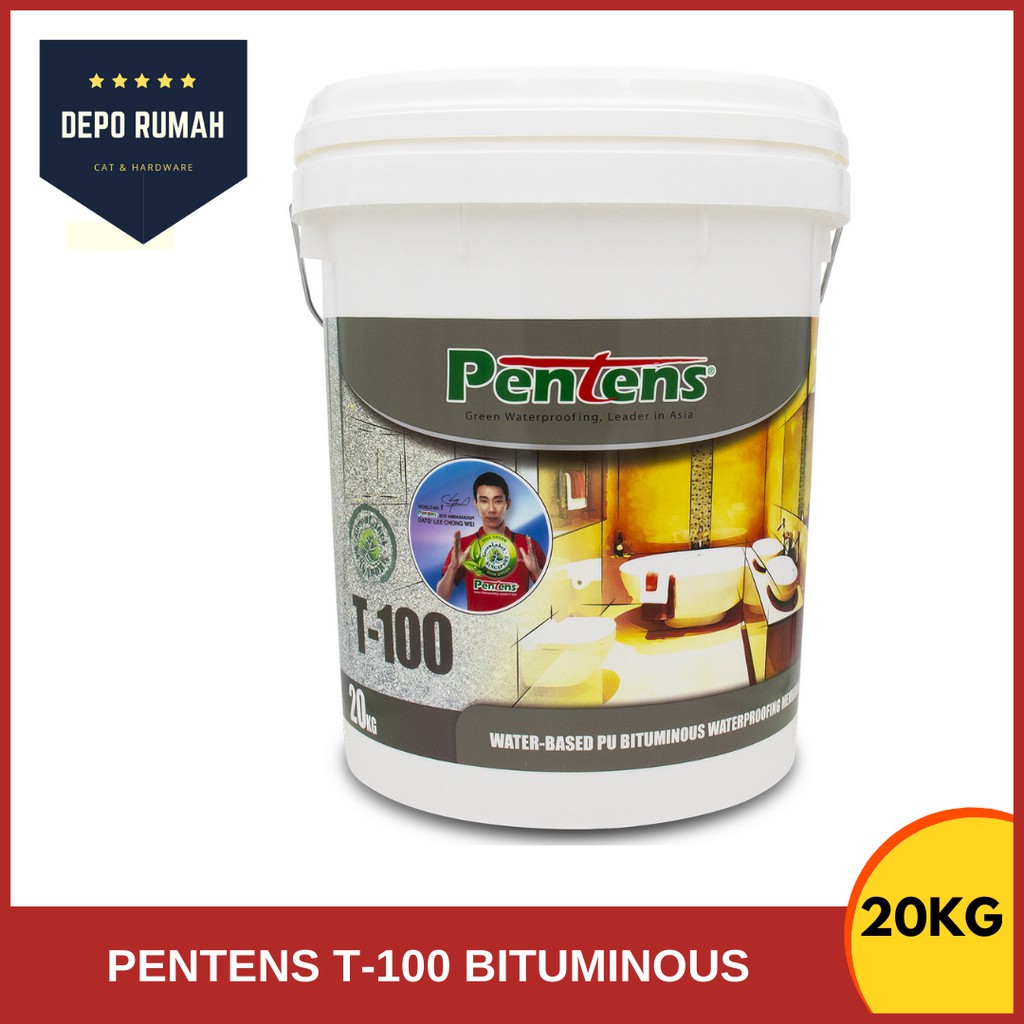 20KG PENTENS T100 WATERBASED PU BITUMINOUS WATERPROOFING MEMBRANE