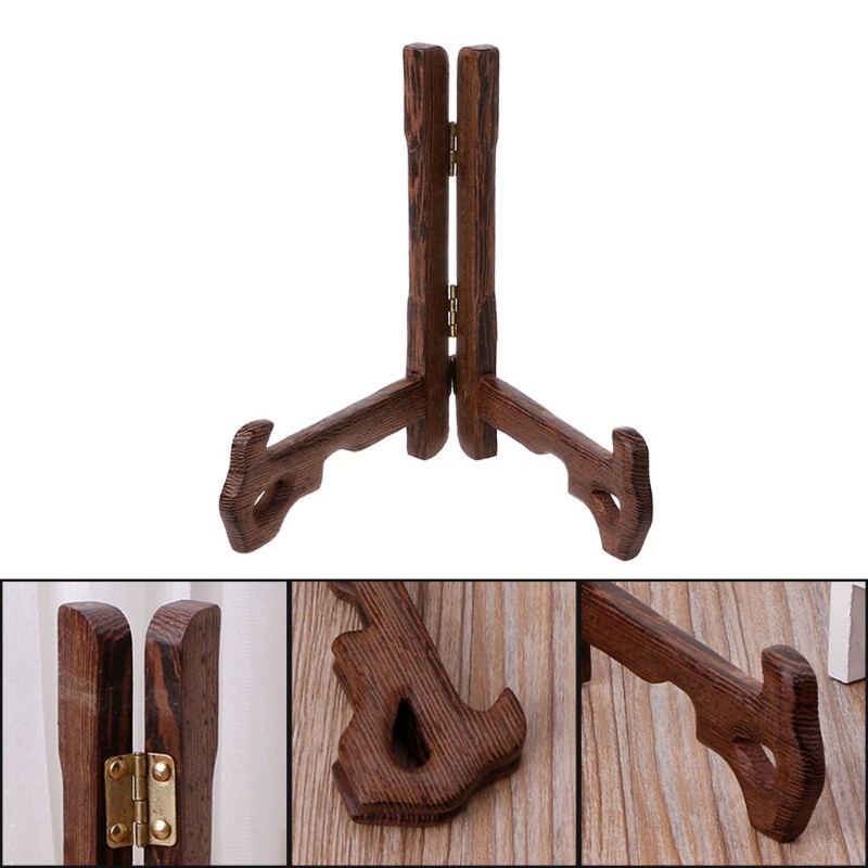 5 Inch Tall Wood Display Stand Holder Easels For Plates Photos Tea Tray
