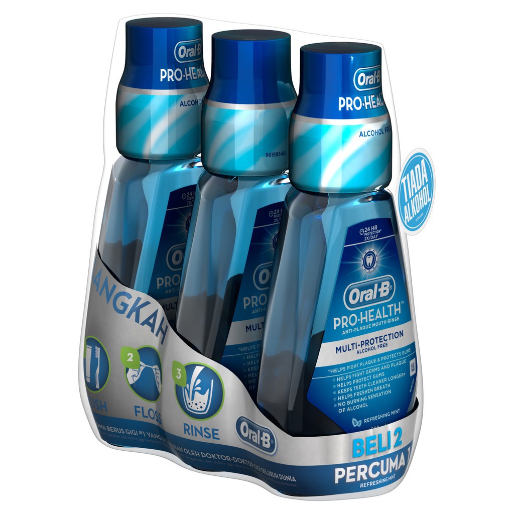 Oral B Pro Health Anti Plaque Mouth Rinse Refreshing Mint 500ml X