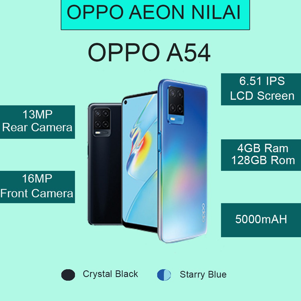 OPPO A54 Smartphone 4GB RAM + 128GB ROM 5000mAh Big Battery Shopee Malaysia