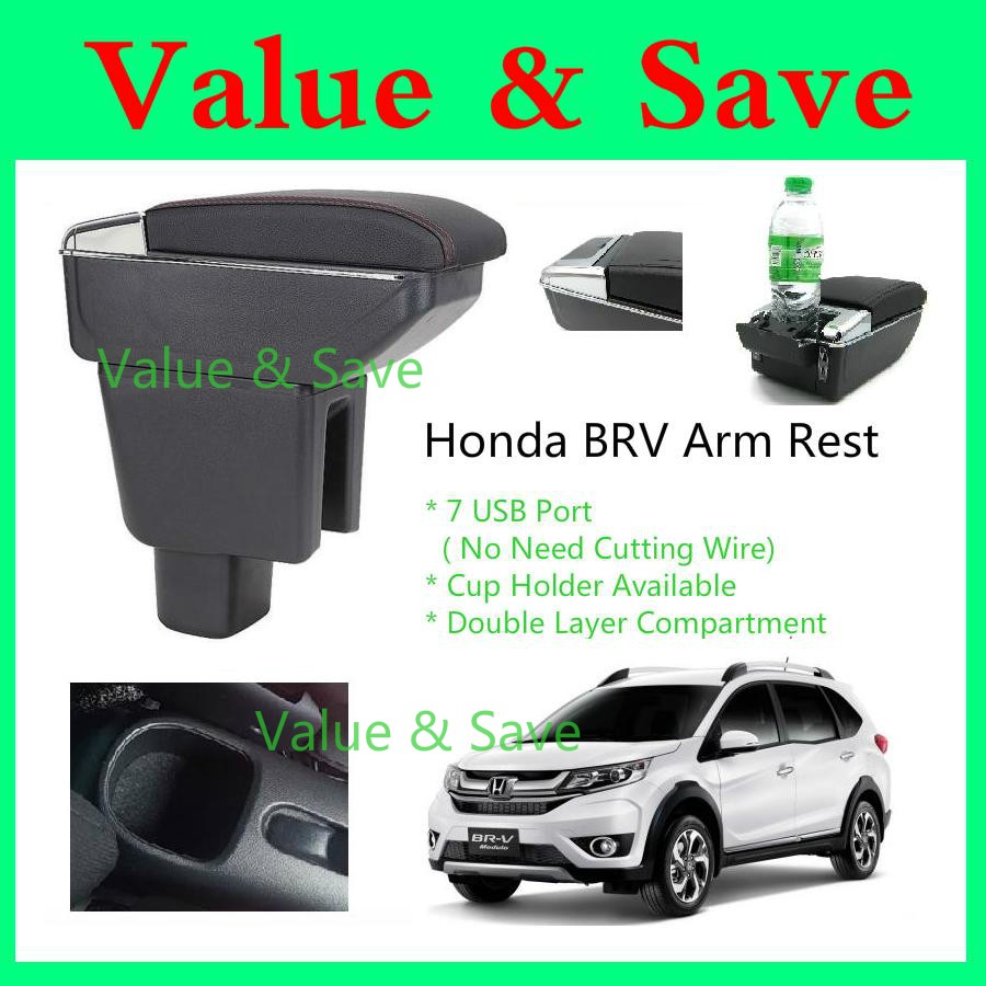 Honda Brv BRV Adjustable Armrest Arm Rest With Cup Holder Shopee