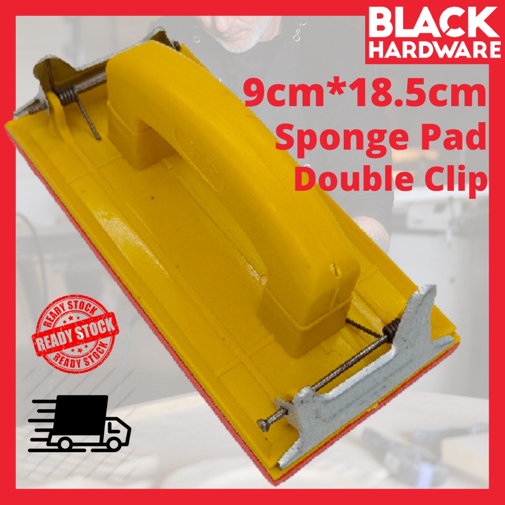 Black Hardware Sand Paper Sandpaper Holder Handle Clip Wood Metal