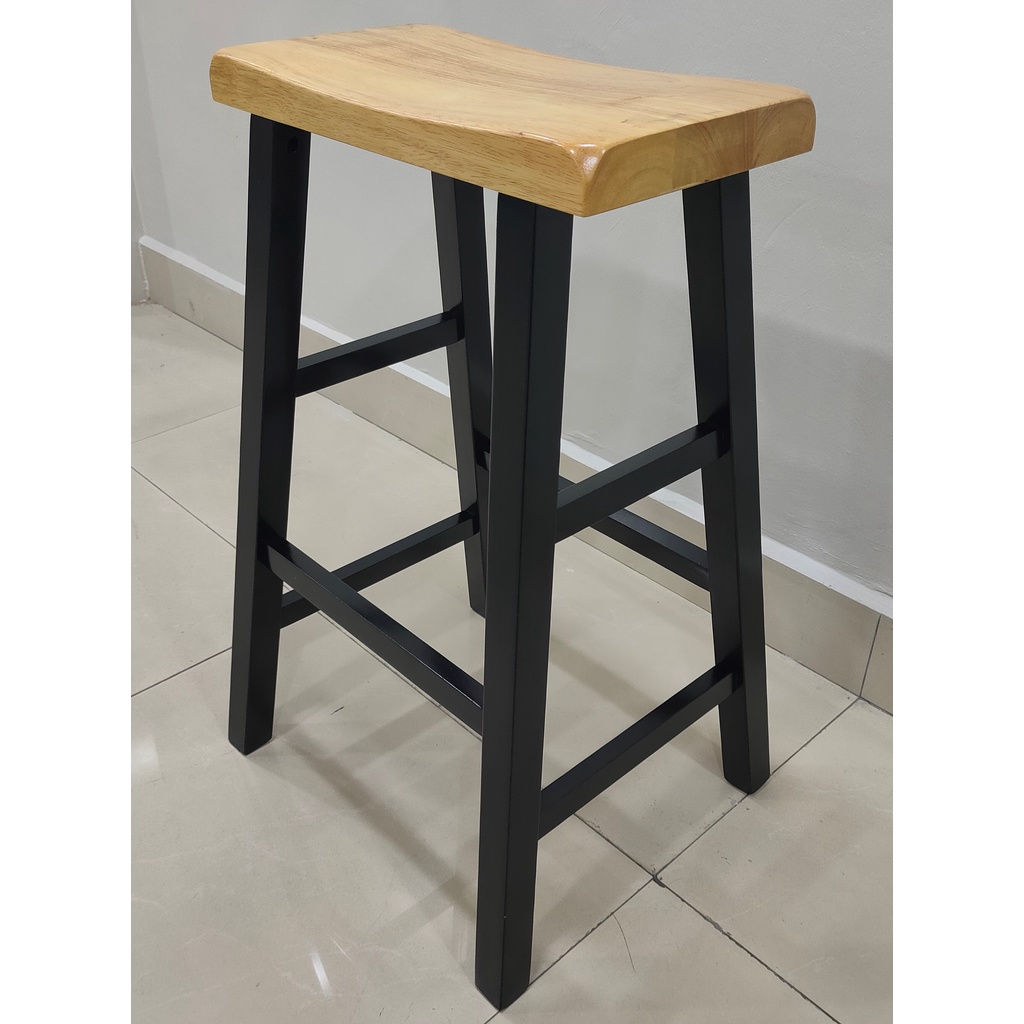 LCL 29" 75CM HEIGHT Saddle Bar Counter Stool ChairNATURAL BLACK1pc