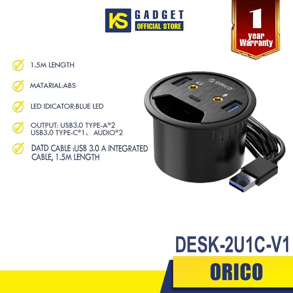 ORICO DESK2U1CV1 MULTI FUNCTION DESKTOP GROMMET USB HUB Shopee Malaysia