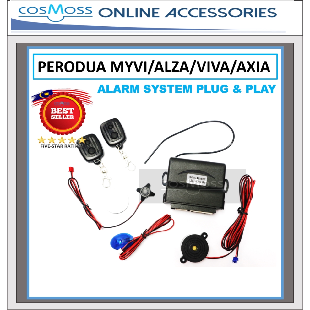 PERODUA MYVI / ALZA / VIVA / AXIA FULL SET OEM ALARM SYSTEM PLUG & PLAY