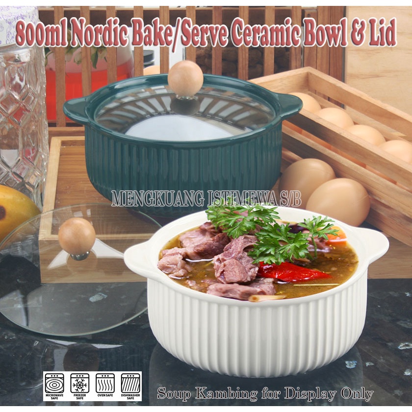 800ML QUALITY NORDIC MICROWAVE SAFE COLOR BAKE AND SERVE CERAMIC