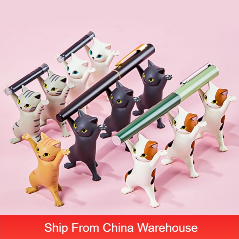 Dancing Cats And Pen Holder, Funny Cat Decorations, Portable Model