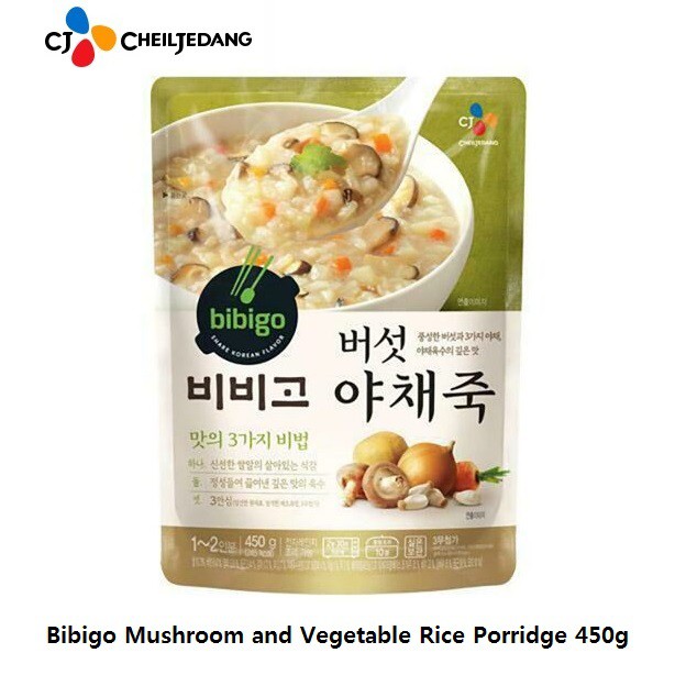Korean traditional food CJ Bibigo Mushroom and Vegetable Rice Porridge