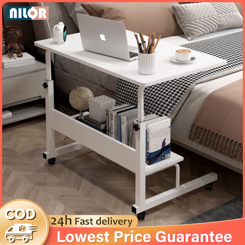 NI Multifunctional L60/80cm Adjustable Bedside Laptop Table Sofa Side
