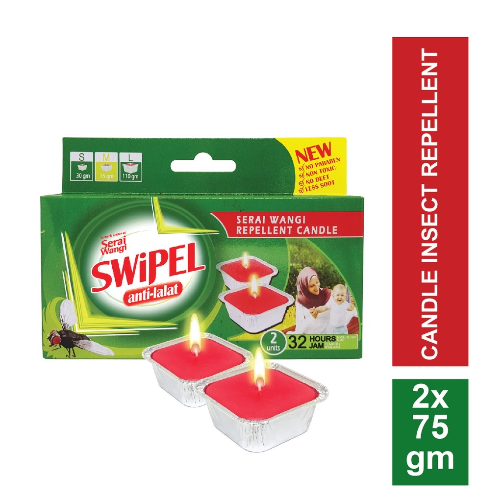 Swipel Insect Repellent Candle Lemongras Lilin Penghalau Serangga Lalat Serai Wangi Mosquito