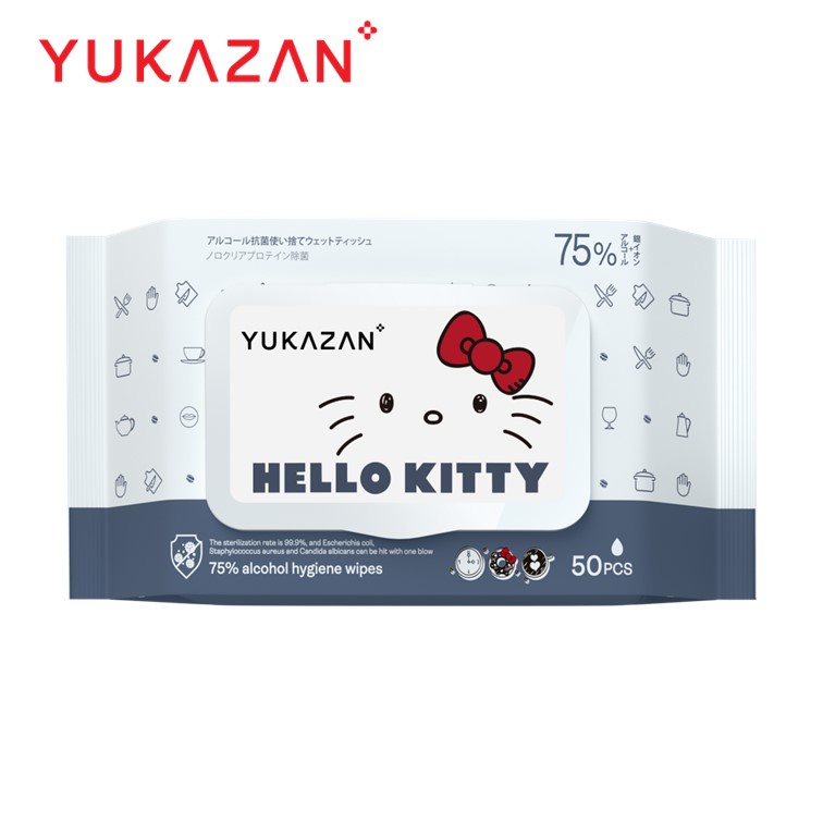 Yukazan Hello Kitty 75 Alcohol Antiseptic Wipes 50's Shopee Malaysia