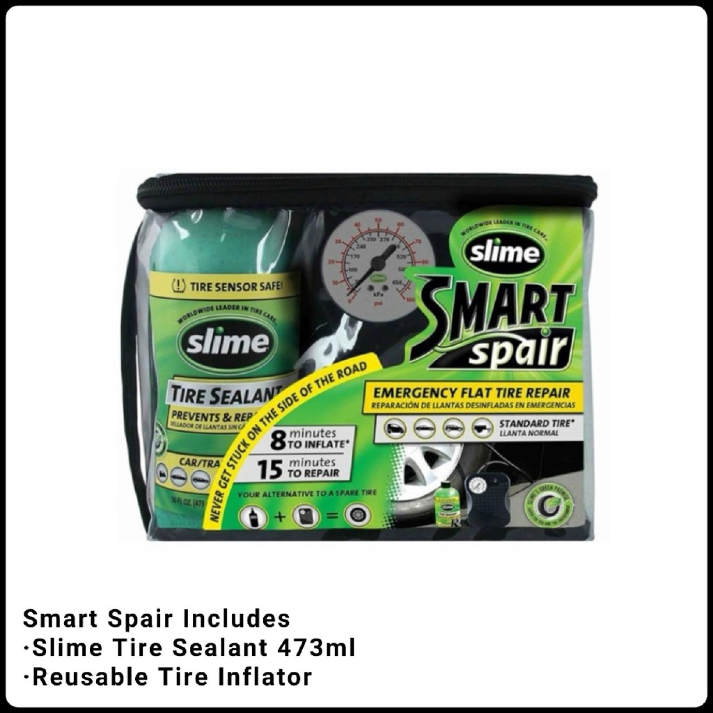 Slime Smart Spair Kit Emergency Flat Tire Repair ( Tire Sealant and
