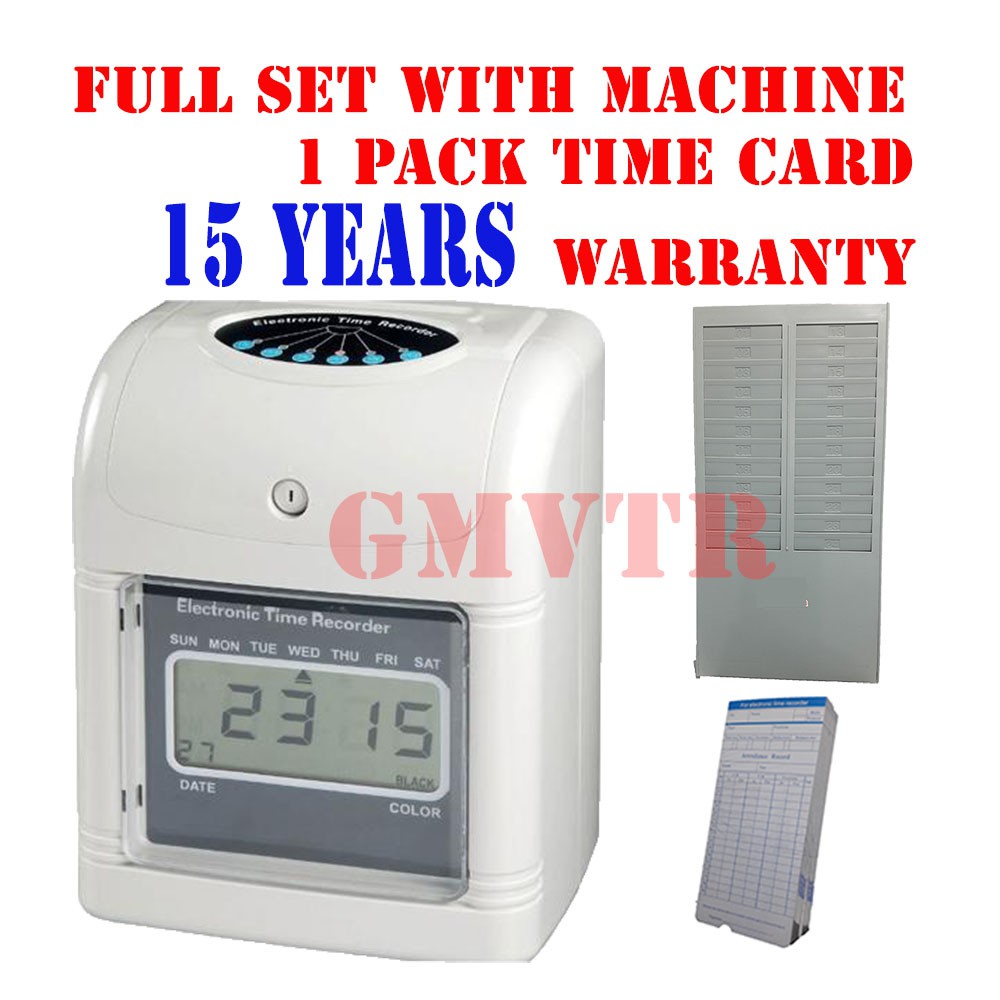 GEOMASTER Time Recorder Machine / Punch Card Machine Machine & Card