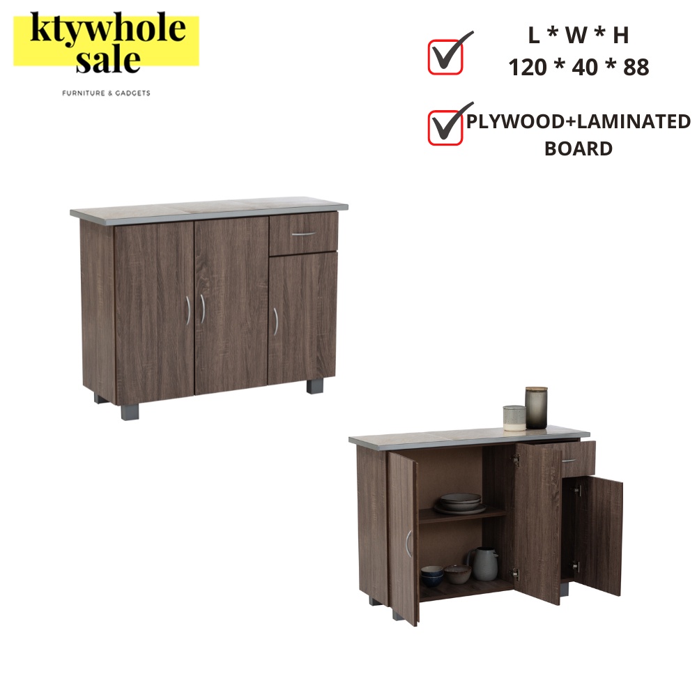 KTY Frey 1.2M low kitchen MOSAIC Top Almari Dapur Gas Stove