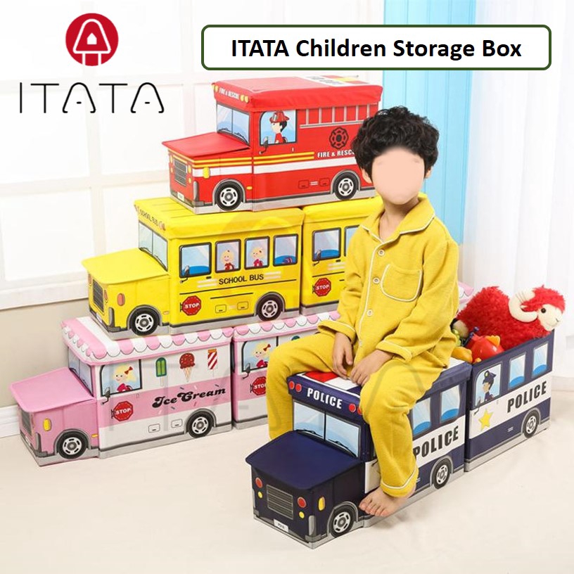 Fire Truck Toy Box And Storage Bench imgAbana