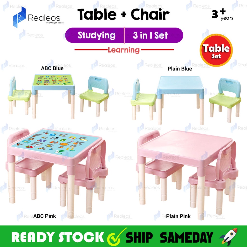 3 in 1 Meja Meja Belajar Kanakkanak Realeos Kids Learning Table and