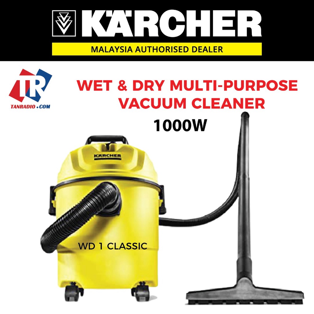 KARCHER WD1 CLASSIC WET & DRY MULTIPURPOSE VACUUM CLEANER 15L 180
