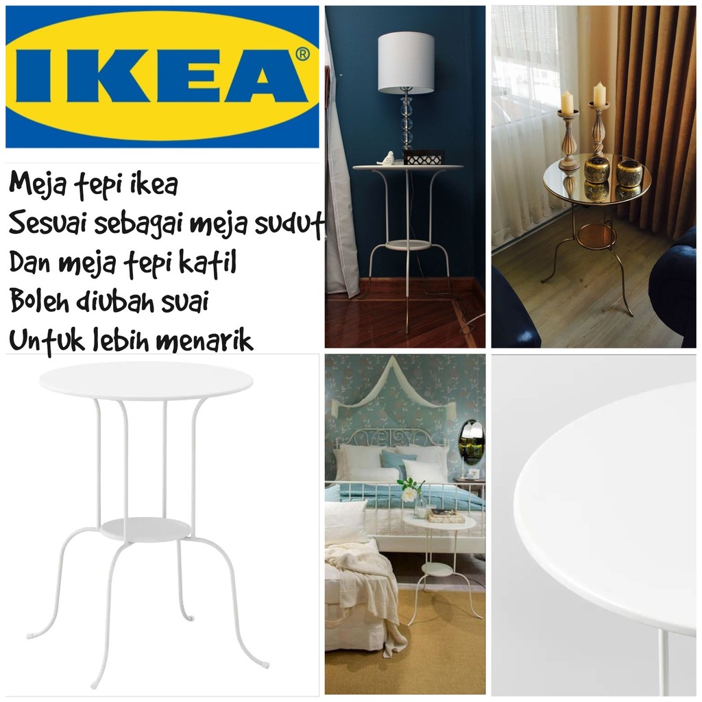 Meja Tepi Ikea / White Side table Ikea Shopee Malaysia