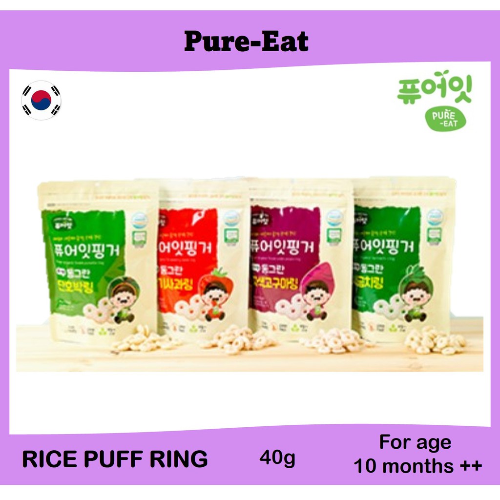PURE EAT Korean Organic Baby Rice Puff Ring Snack (40g) Shopee Malaysia