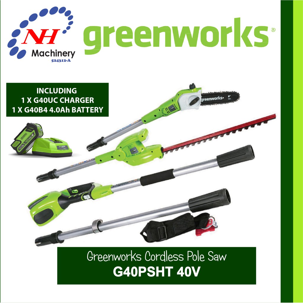 Greenworks G40PSHT Cordless Pole Saw 40v (2in1) Shopee Malaysia