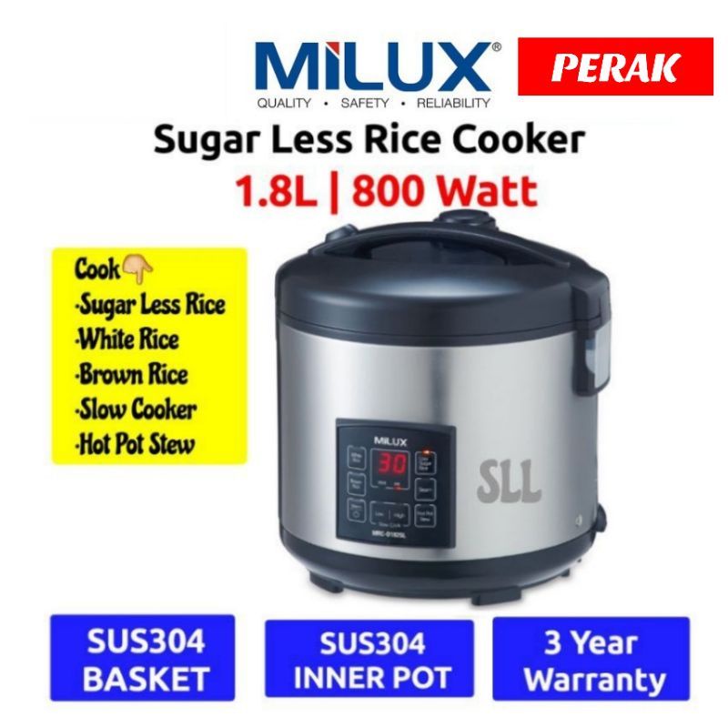 MILUX SUGAR LESS RICE COOKER (1.8L) MRCD182SL Shopee Malaysia