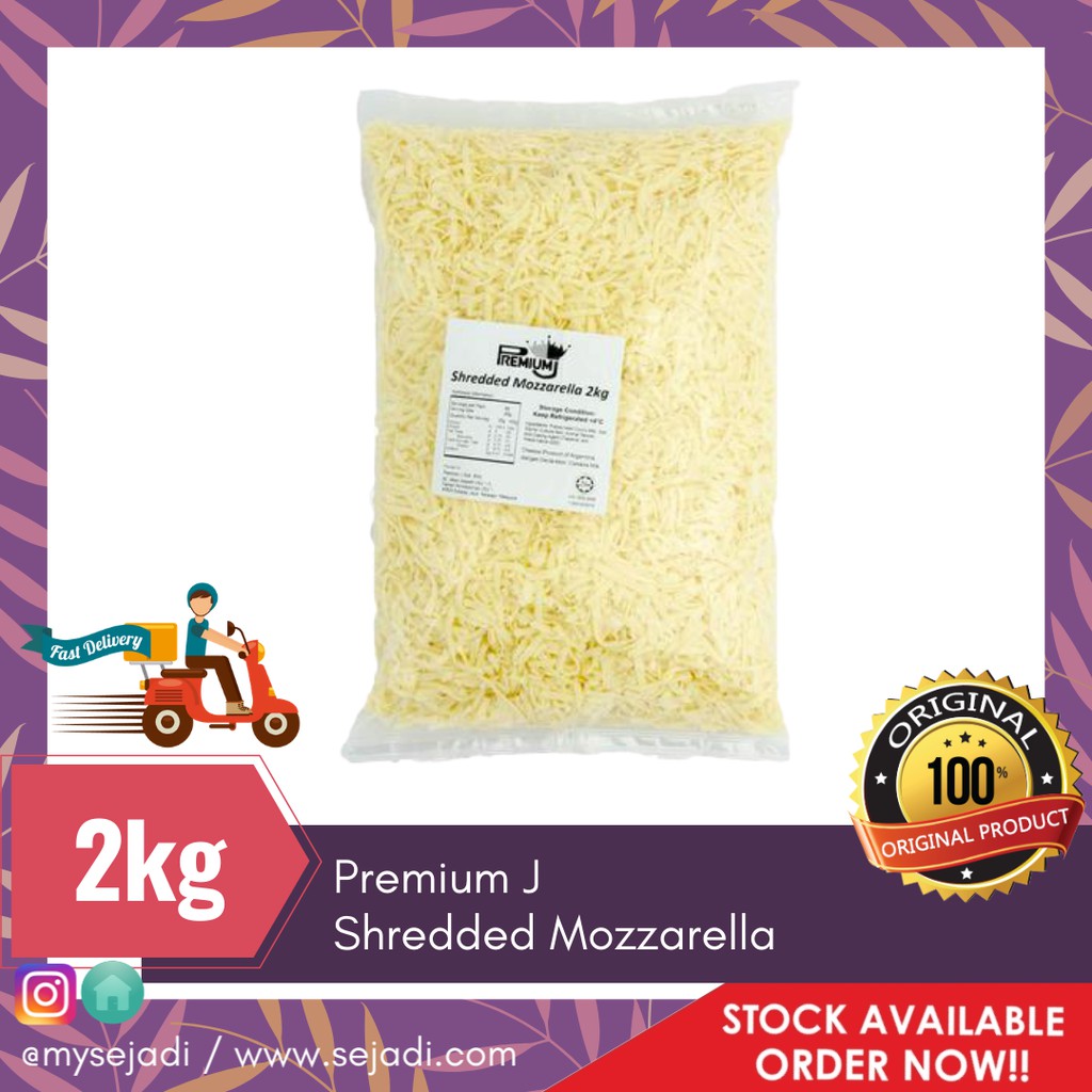 Premium J Shredded Mozzarella (2kg) (Klang Valley Only) Shopee Malaysia