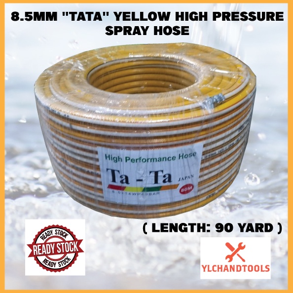 8.5MM ''TATA'' YELLOW HIGH PRESSURE SPRAY HOSE ( 90 YARD ) Shopee