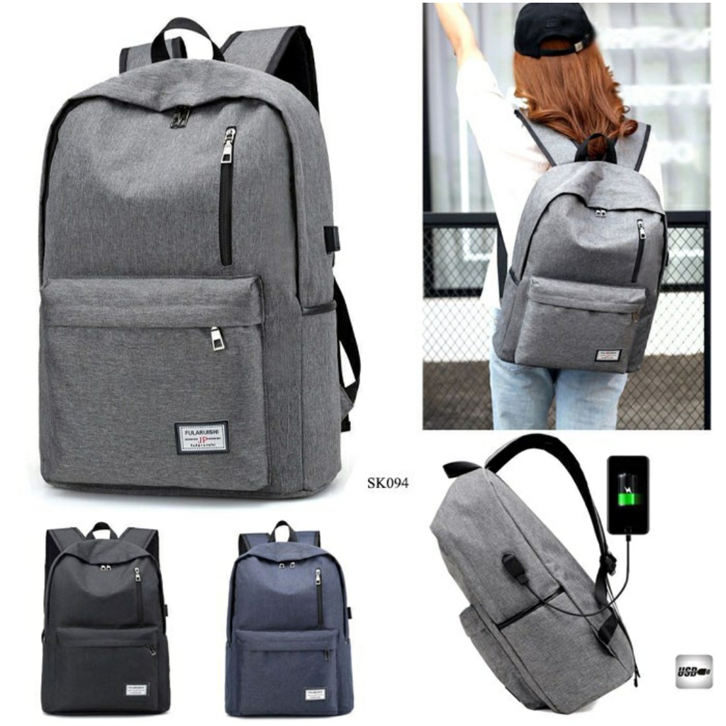 Laptop Backpack with USB Charging Travel (Unisex) Shopee Malaysia