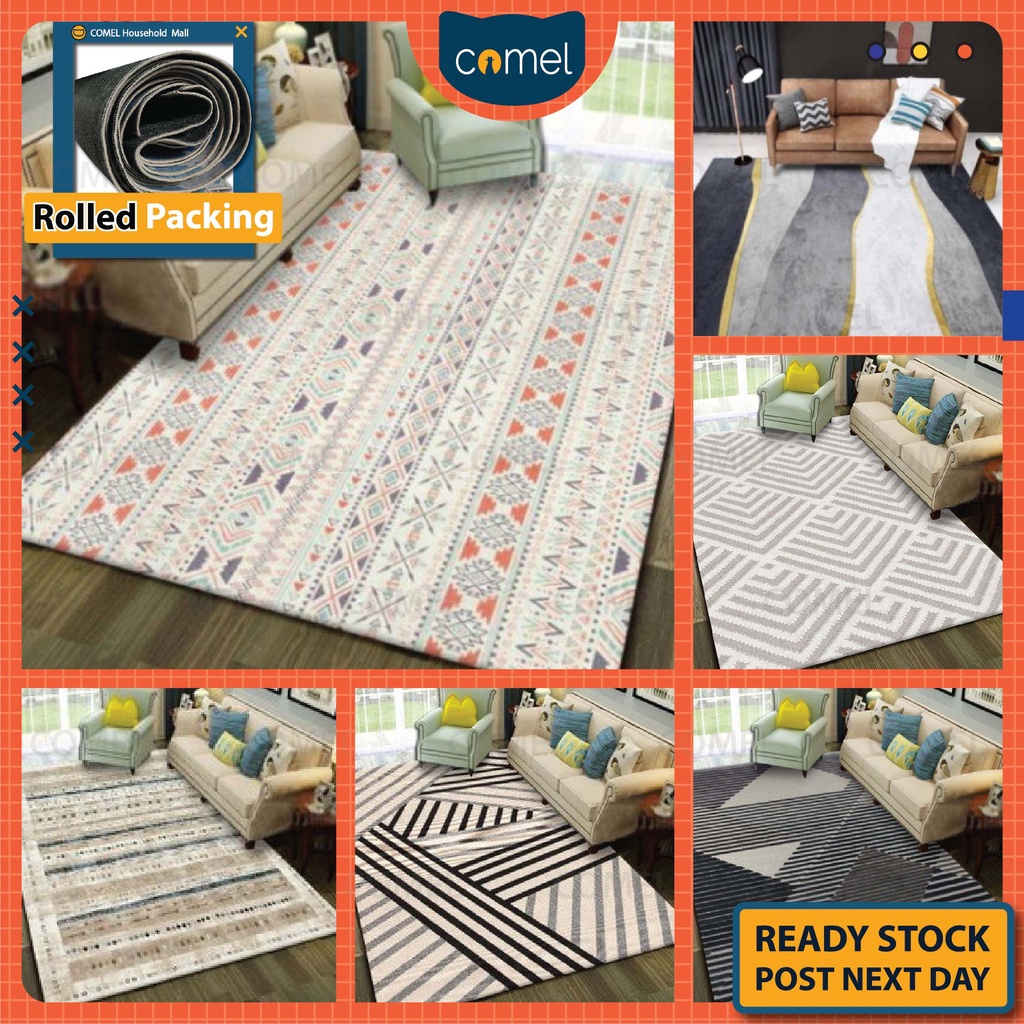 [M/L/XL] Stripe Pattern 3D Printing Modern Design Carpet Living Room Carpet Alas Kaki