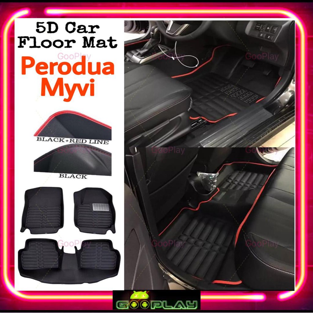 5D Carpet / Floor Mat Pu Leather PERODUA MYVI Shopee Malaysia