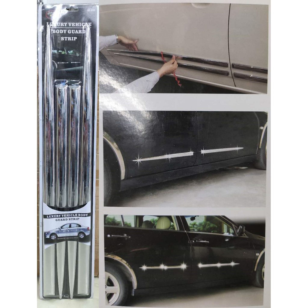 Universal Car Side Door Chrome Molding Moulding Body Lining Panel (4pcs