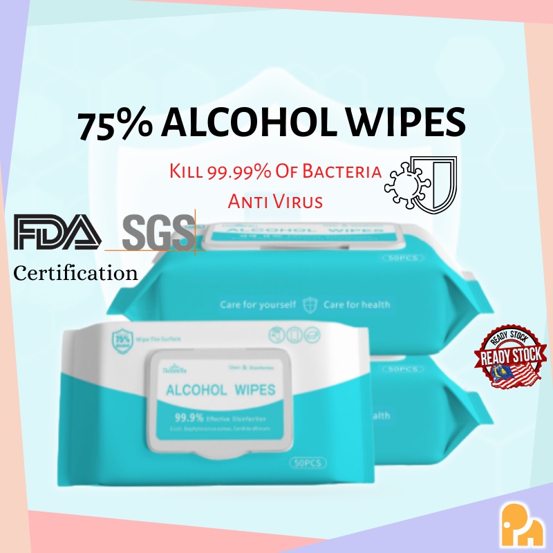 PN.10PCS/50PCS Disinfection Wipes Sterilization 75 Alcohol Wet Tissue