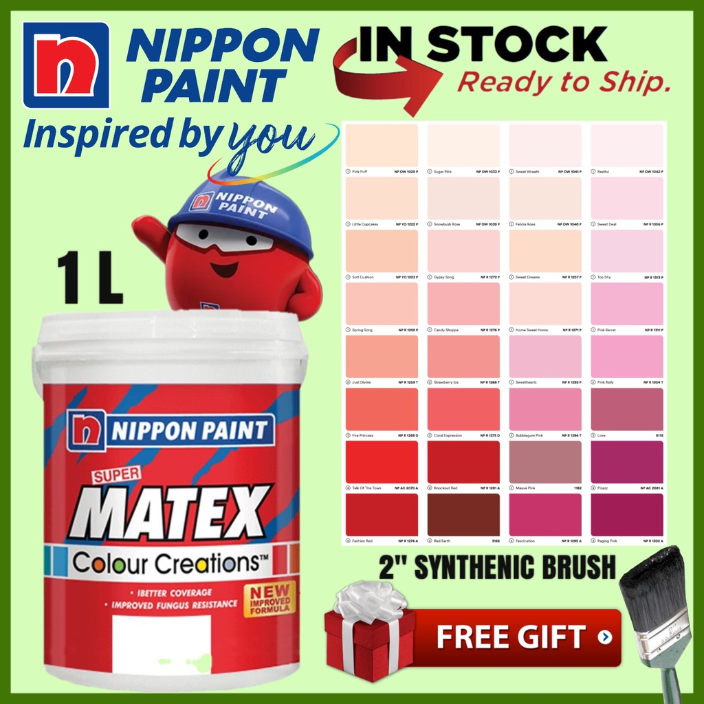 SINAR 1 LITER NIPPON MATEX MATT FINISH COLOUR CREATIONS /CAT DINDING