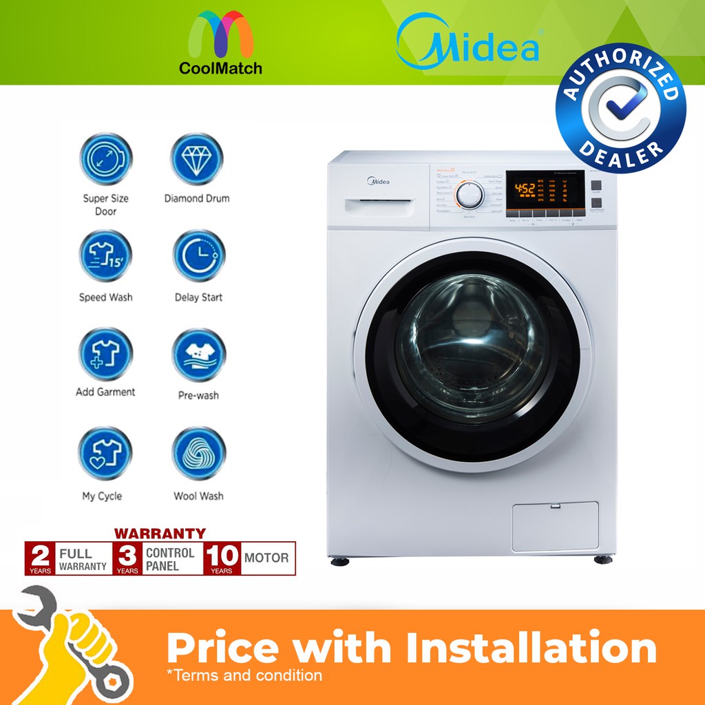 MIDEA 2 IN 1 FRONT LOAD WASHER & DRYER Shopee Malaysia