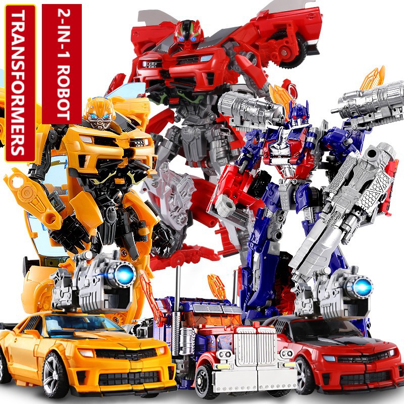 Transformer Robot 2in1 Toy Optimus Prime Bumblebee Dinosaur Tank Helicopter Air Force