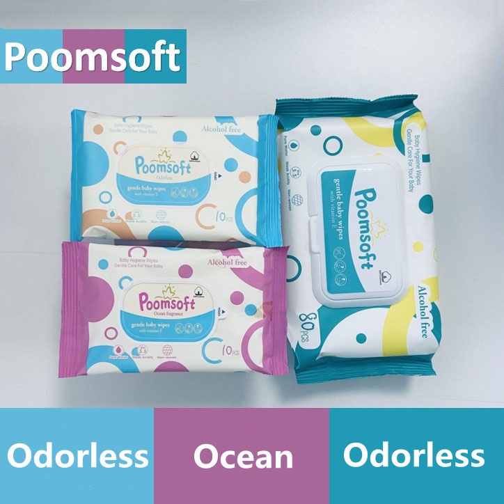 POOMSOFT Non Alcohol Baby Wet Wipes (80/10 Pcs/Pack) Shopee Malaysia