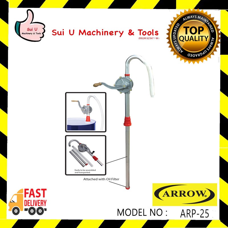 ARROW ARP25 / APR25 Rotary Hand Oil Pump 25mm (Aluminium) Shopee