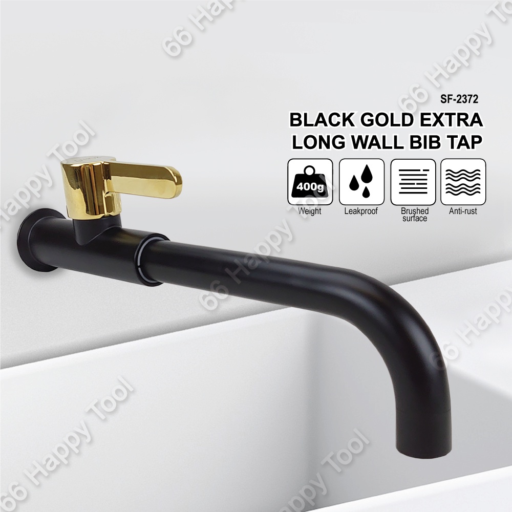 Sofia Black Gold Water Sink Tap Pillar/Wall Mount Toilet Basin Tap 100