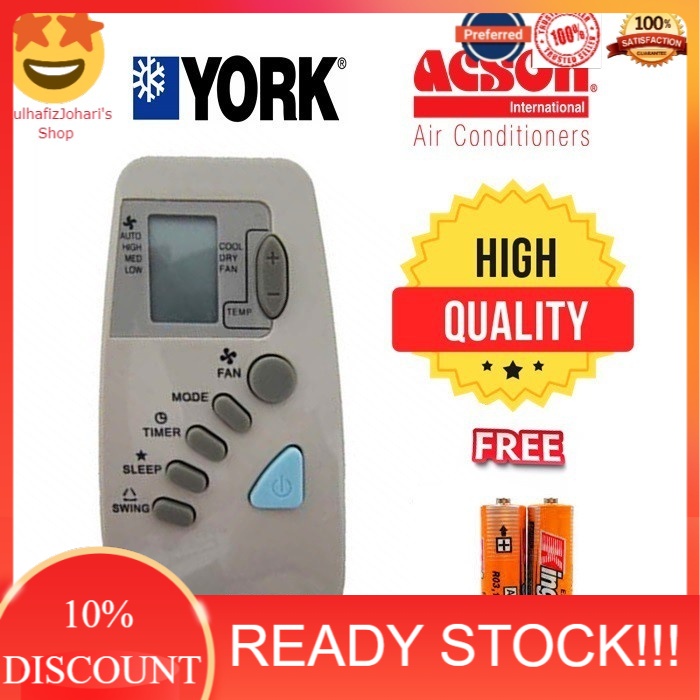 [READY STOCK]York/Acson Air Conditioner Remote Control Shopee Malaysia