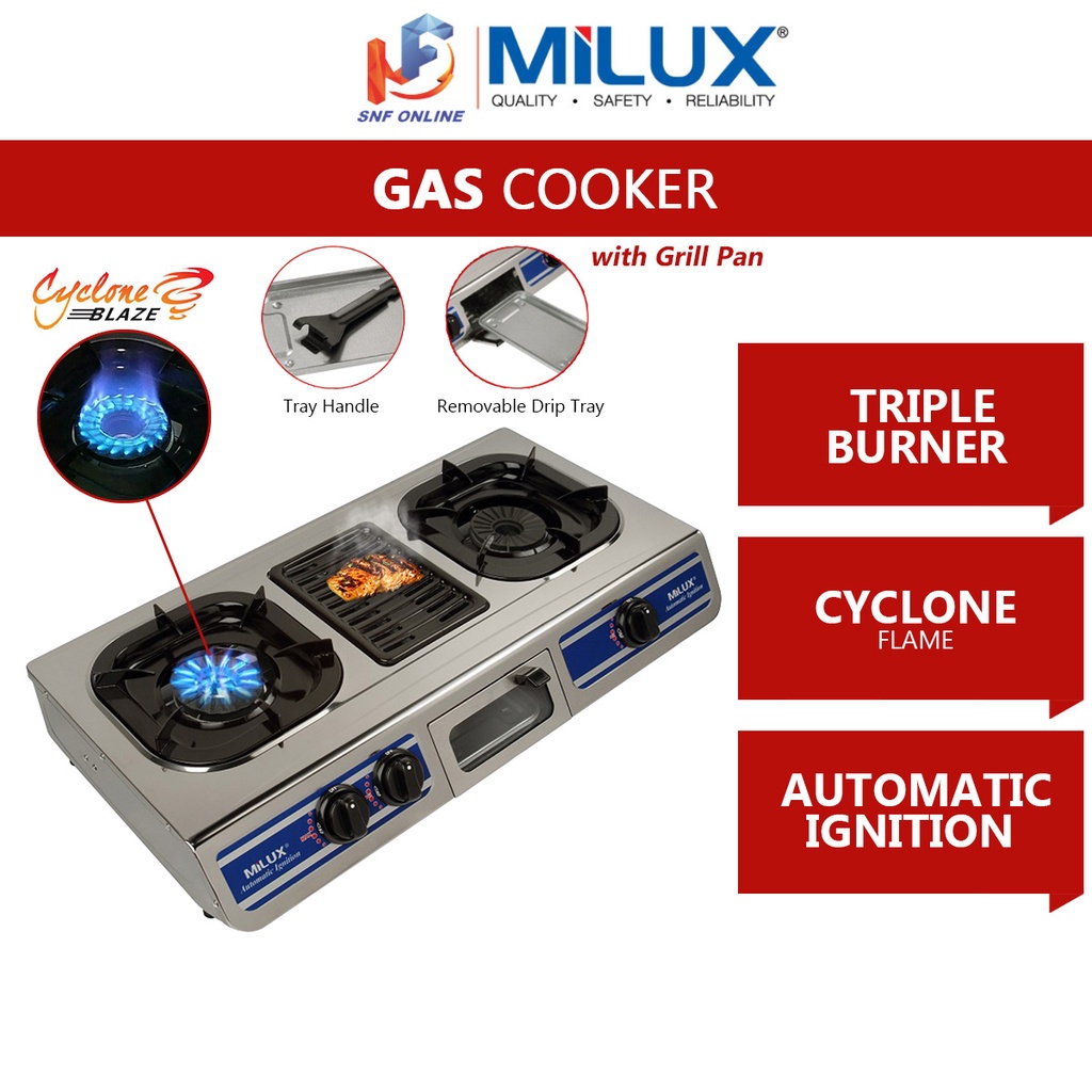 Milux Gas Cooker With Grill Plate MSS2500G MSS2500G MSS2501G Shopee