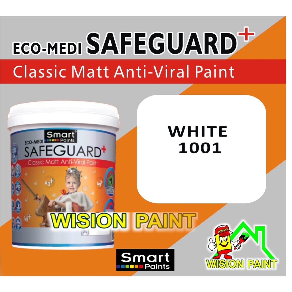15L ( White 1001 ) Smart Paint SAFEGUARD+ / Classic Matt Anti