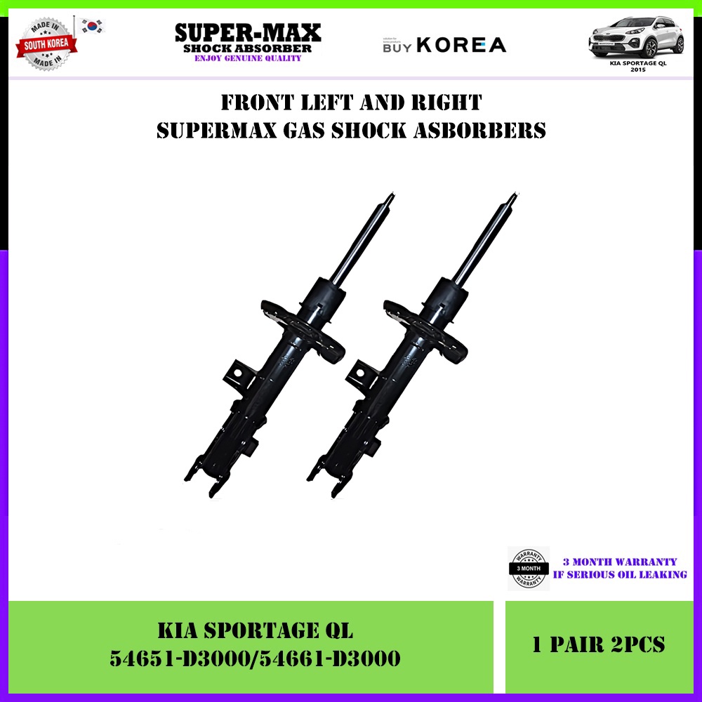 Kia Sportage QL 2016 Front Left And Right Supermax Gas Shock Absorbers