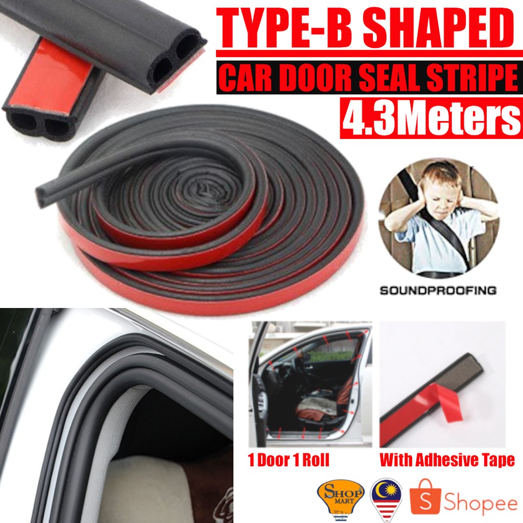 4.3Meters Car Door Seal Rubber Strip Type BShaped Door Seal Sound