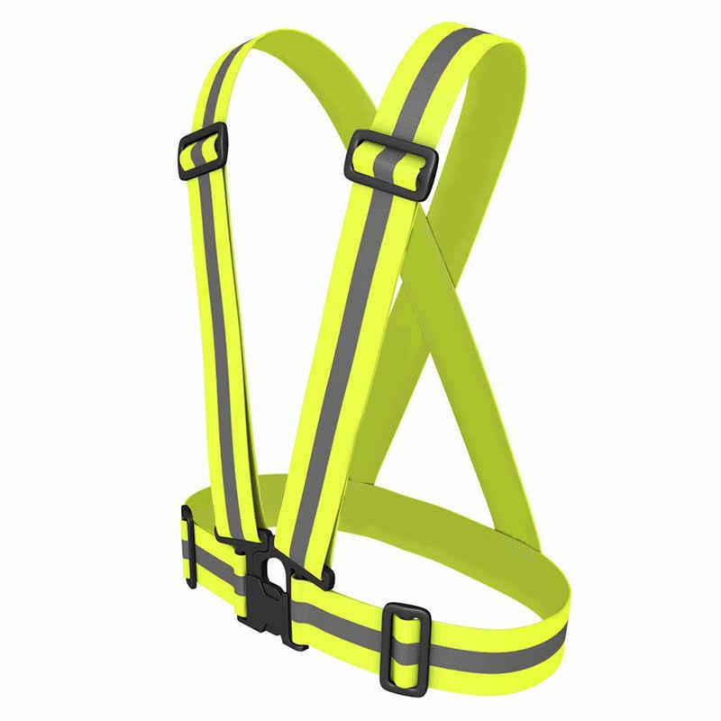 Vest Baju keselamatan Pemantul cahaya Adjustable Reflective Safety Belt
