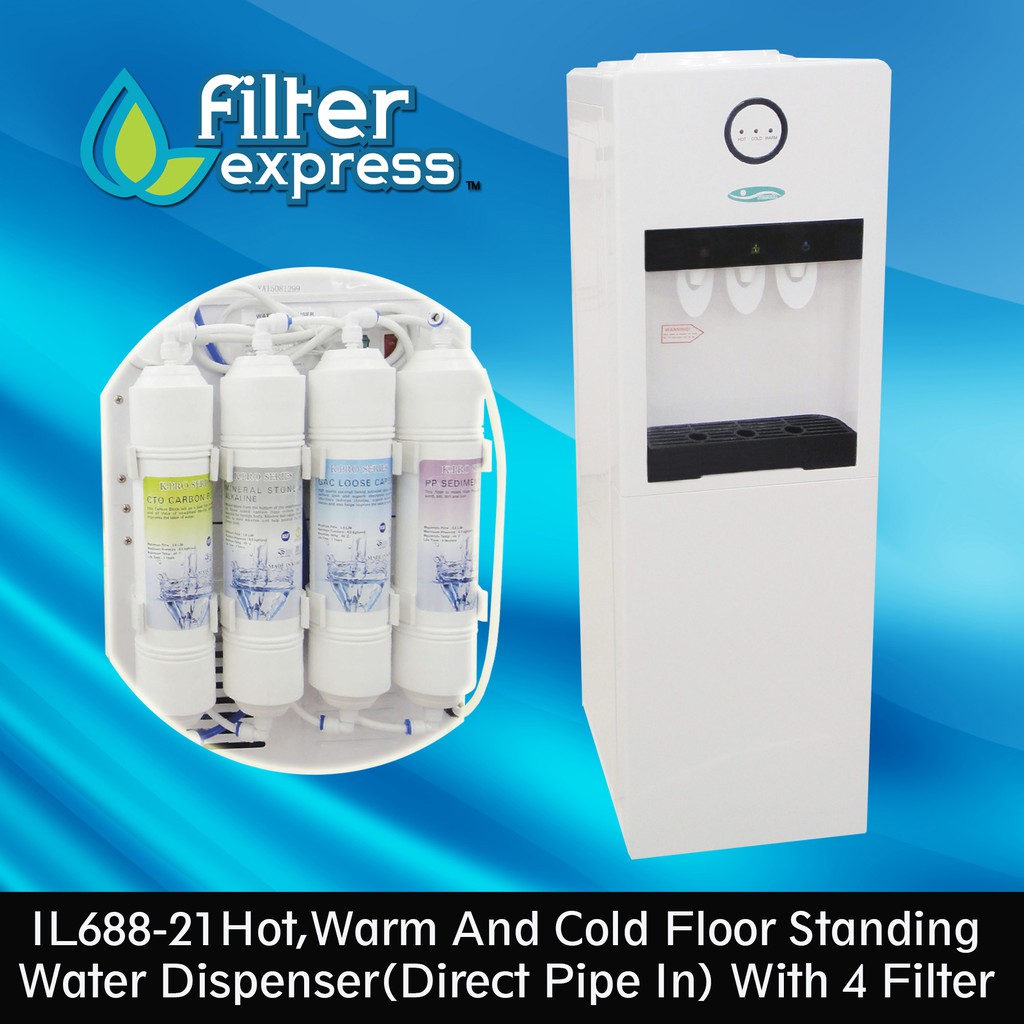 Yamada IL68821 Hot Warm Cold Water dispenser with Alkaline Filter