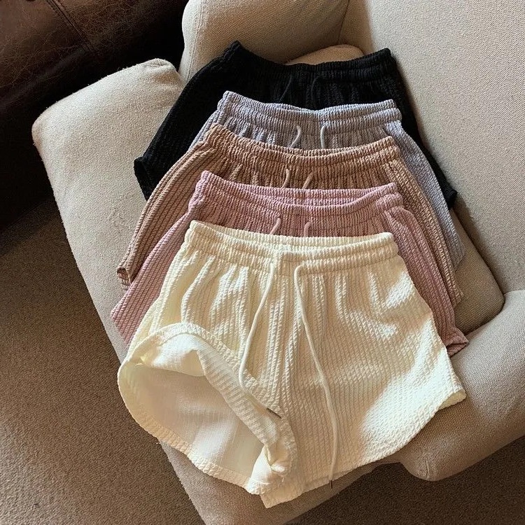 Ready Stock Plus Size Women High Waist Sports Shorts Pants Drawstring